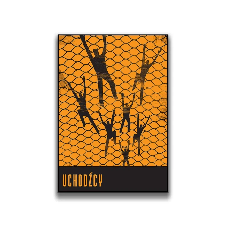 Plakat uchodzcy białe tło