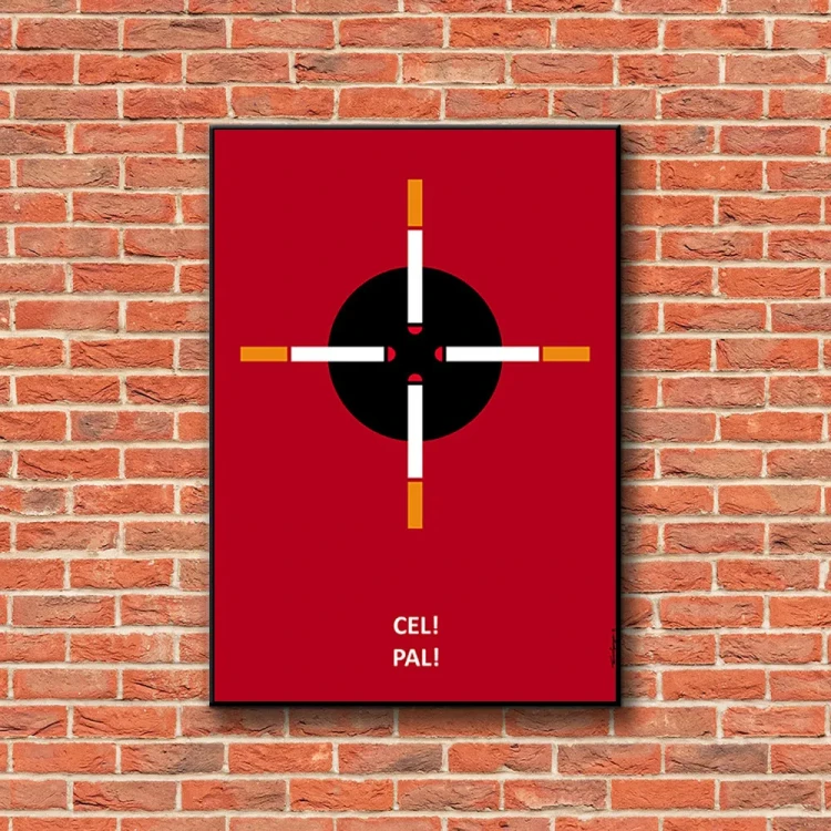 Plakat Cel Pal tło ściana czerwone cegły