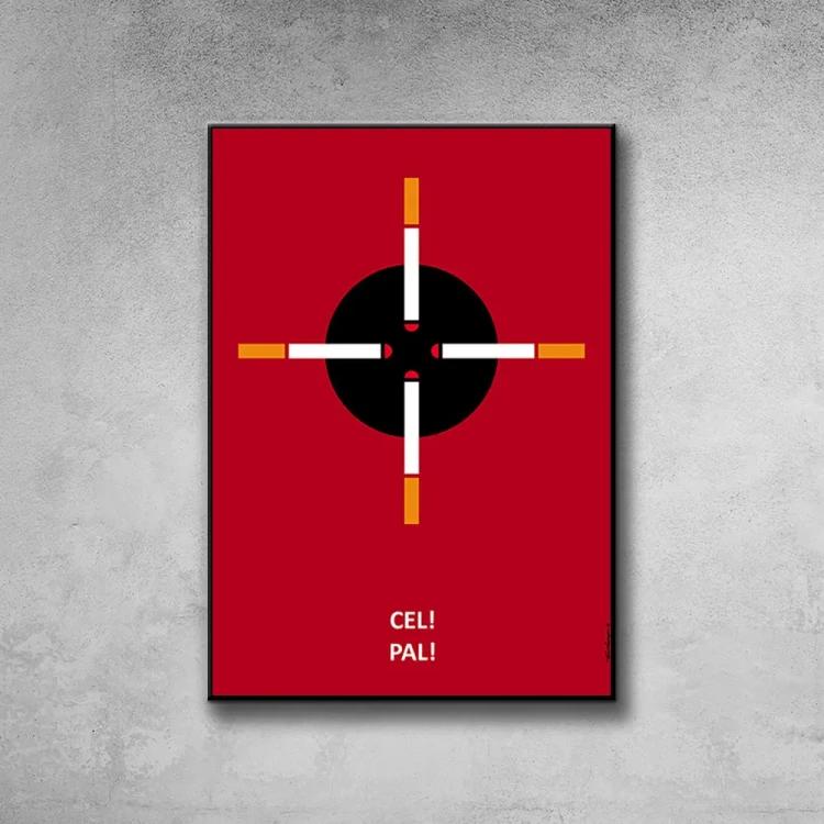 Plakat Cel Pal tło ściana szary beton