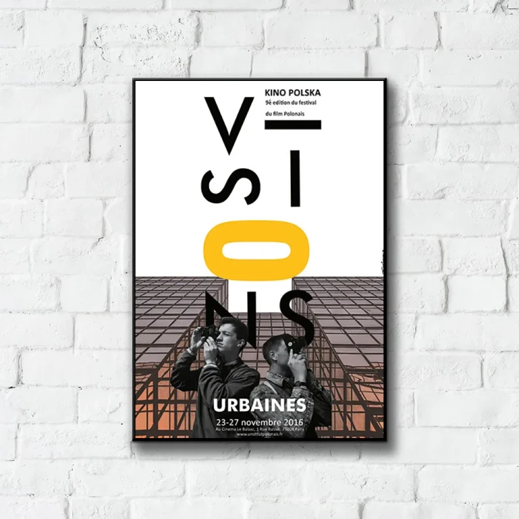 Plakat Vizions Urbaines tło ściana białe cegły