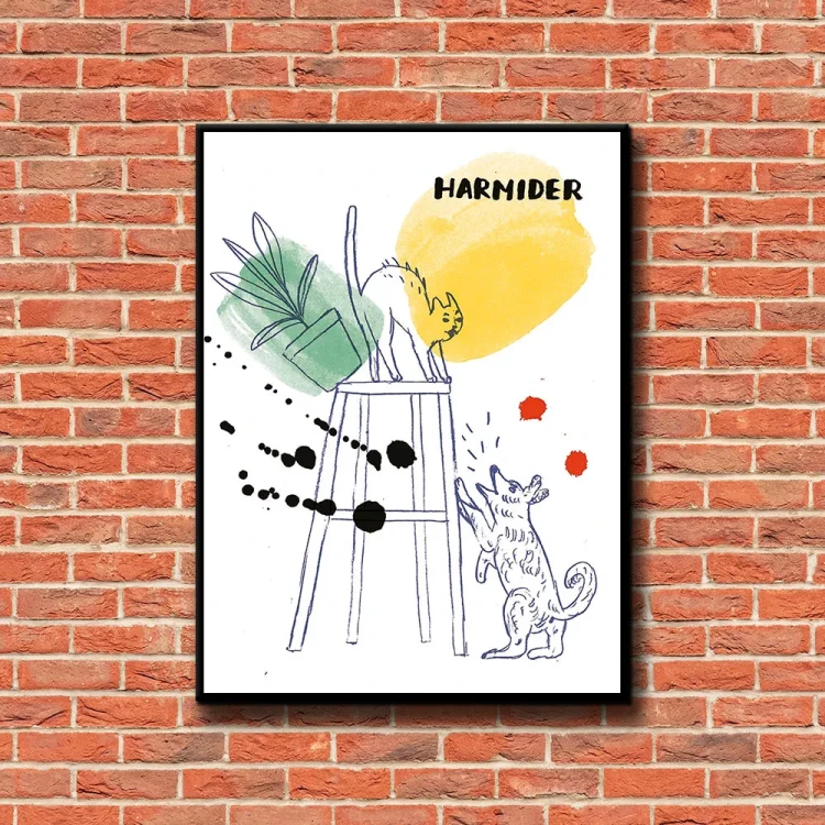 Plakat Harmider tło ściana czerwone cegły