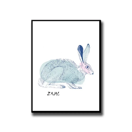 Plakat Zając białe tło