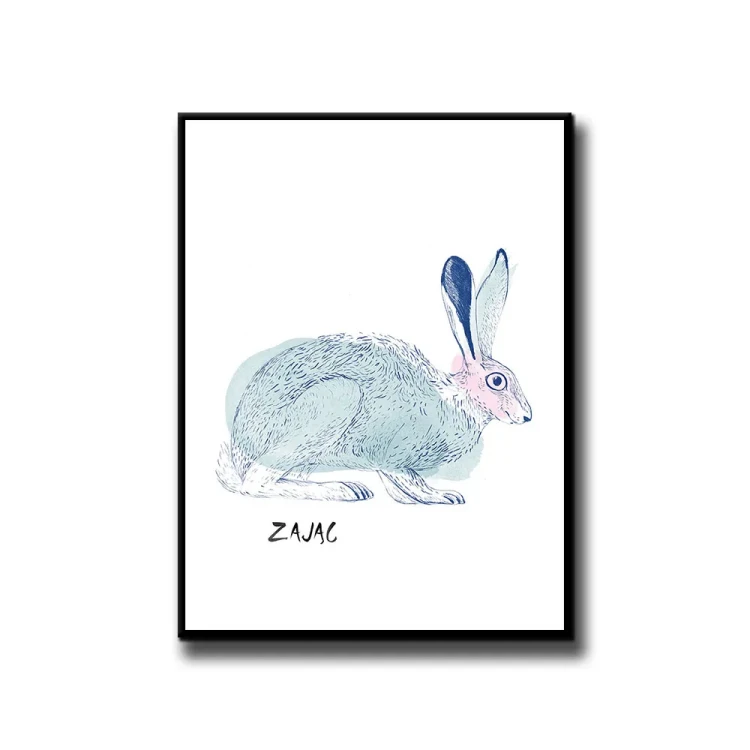 Plakat Zając białe tło