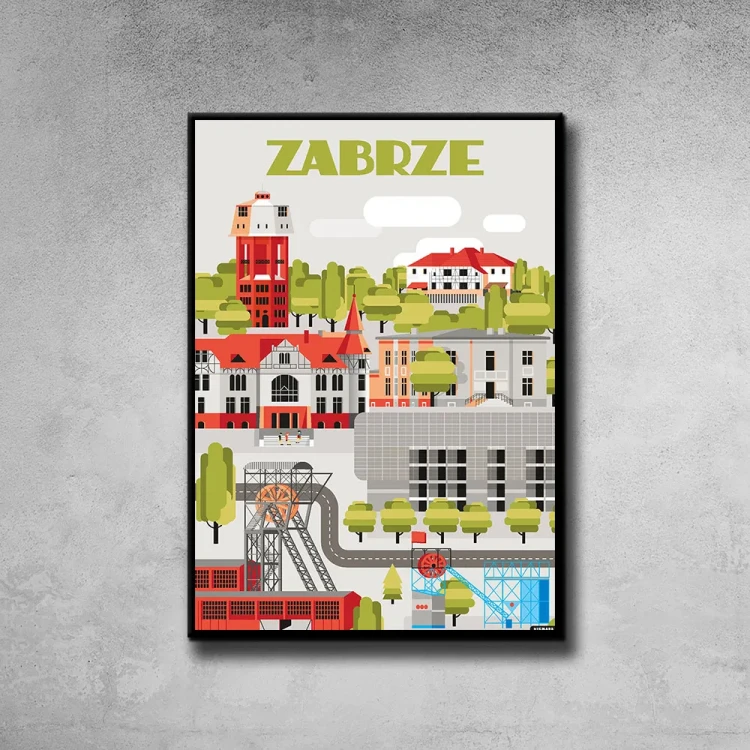 Plakat Zabrze tło ściana szary beton
