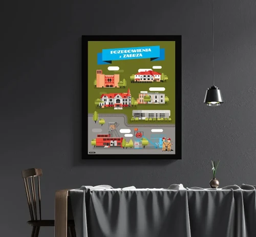 Plakat Pozdrowienia z Zabrza mockup