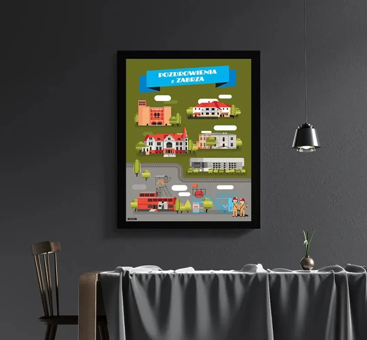Plakat Pozdrowienia z Zabrza mockup