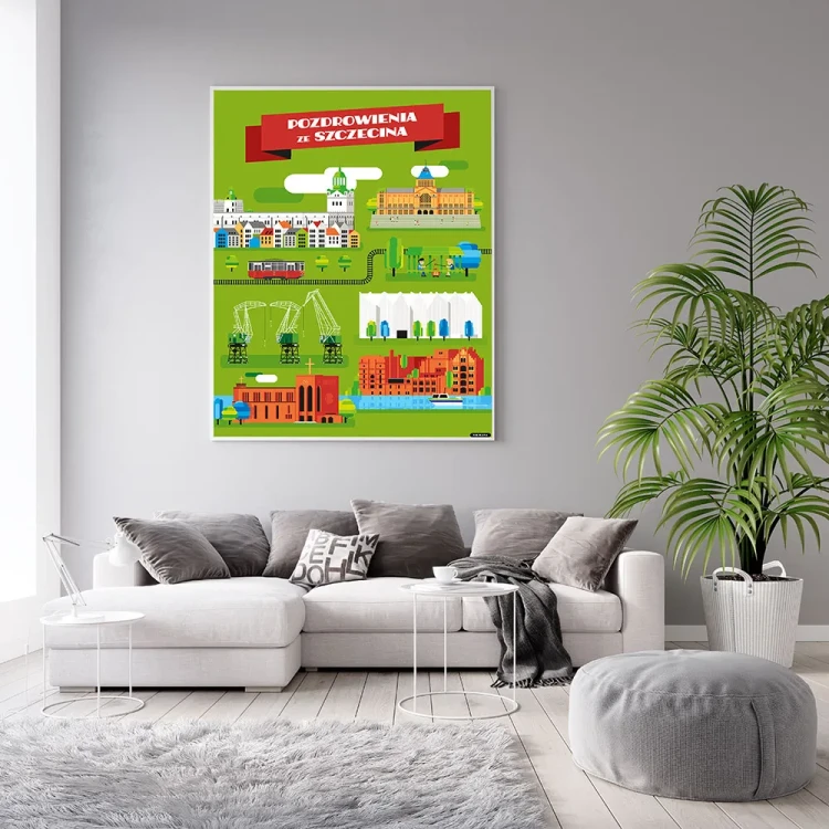 Plakat Pozdrowienia ze Szczecina mockup