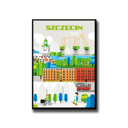 Plakat Szczecin białe tło