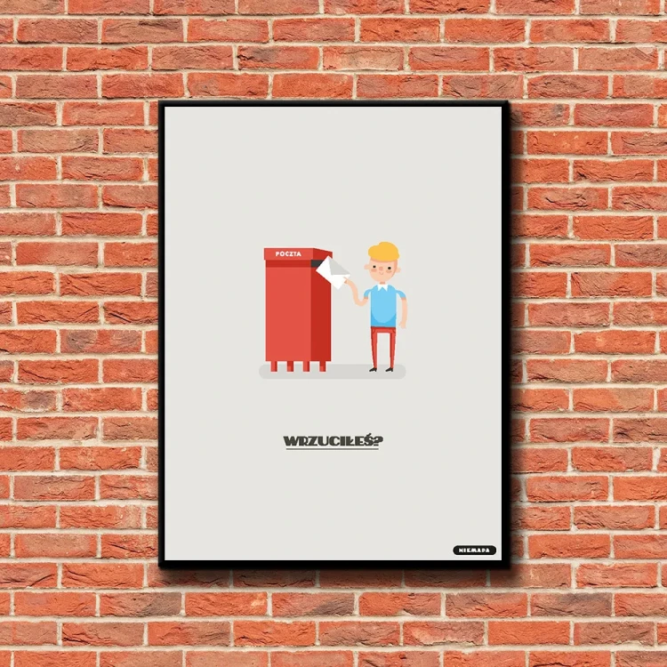 Plakat Wrzuciłeś tło ściana czerwone cegły