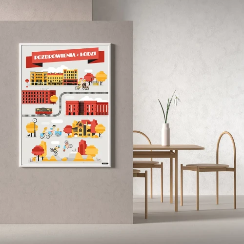 Plakat Pozdrowienia z Łodzi mockup