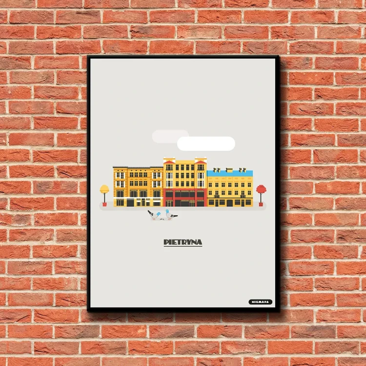 Plakat Pietryna tło ściana czerwone cegły