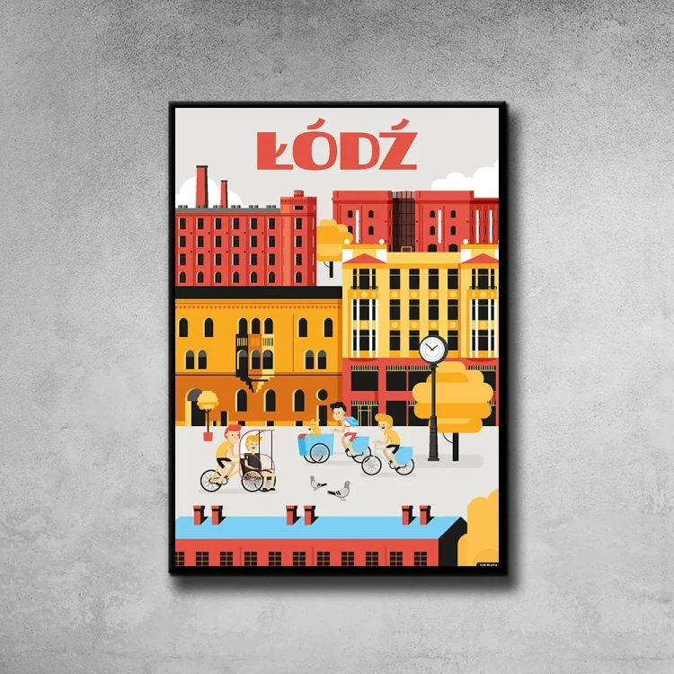 Plakat Łódź tło ściana szary beton