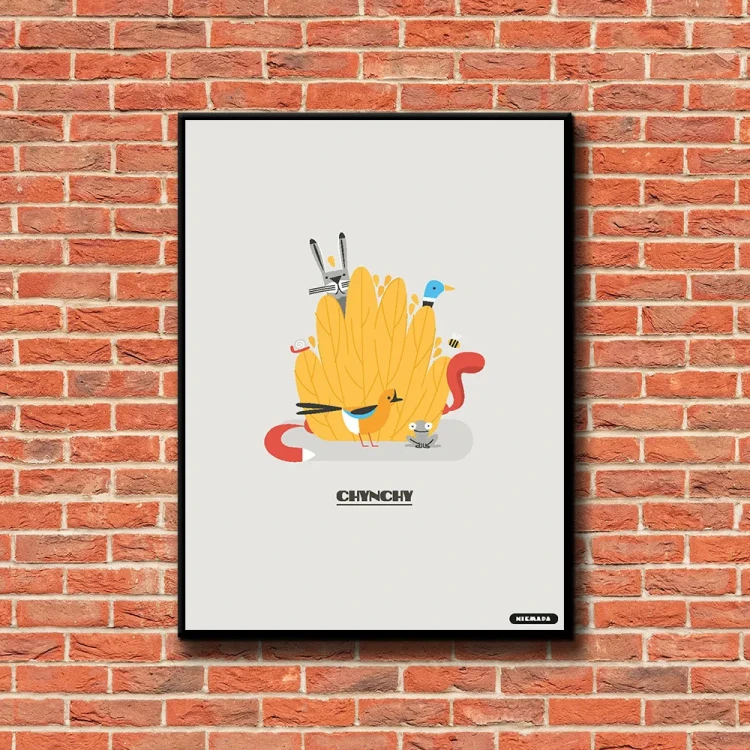 Plakat Chynchy tło ściana czerwone cegły
