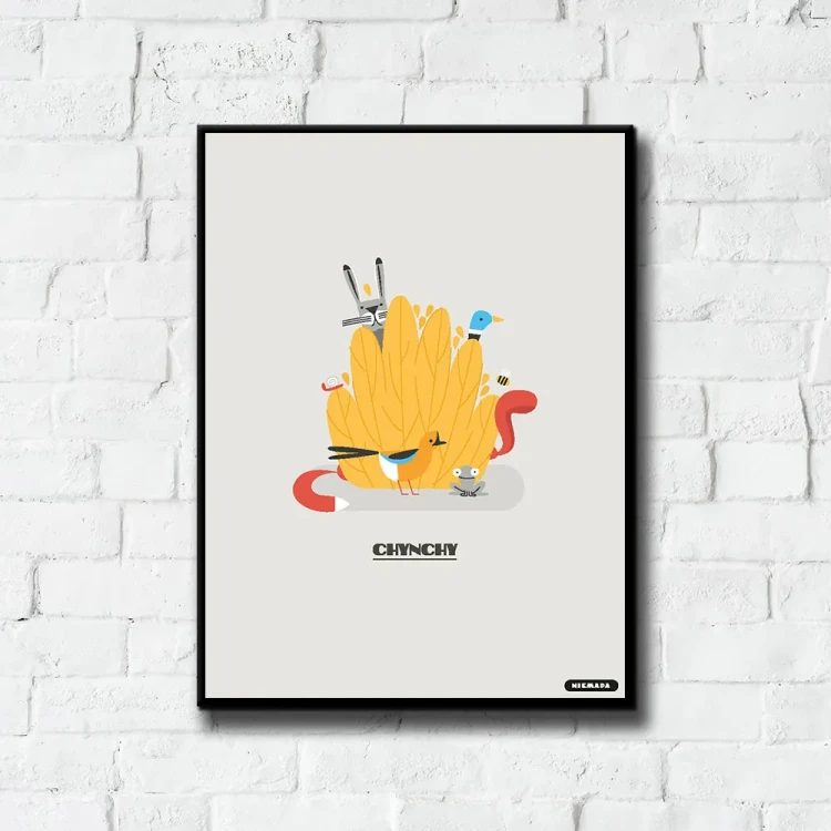 Plakat Chynchy tło ściana białe cegły