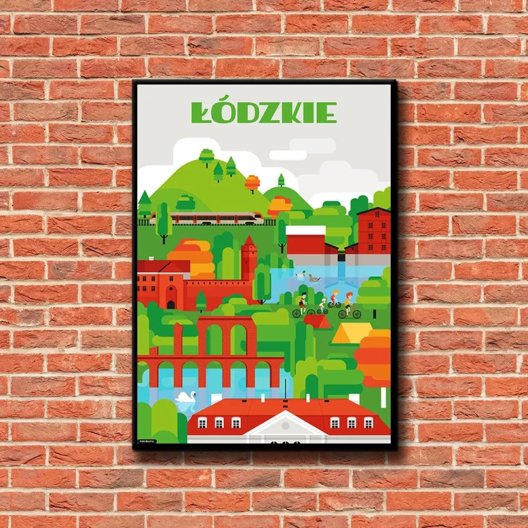 Plakat Łódzkie tło ściana czerwone cegły