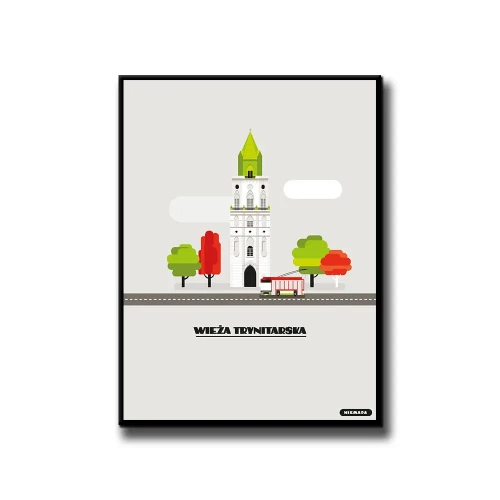 Plakat Wieża Trynitarska białe tło
