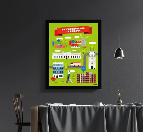 Plakat Pozdrowienia z Lublina mockup