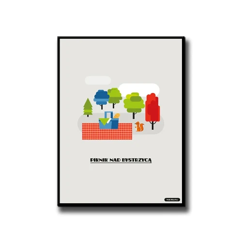 Plakat Piknik nad Bystrzycą białe tło