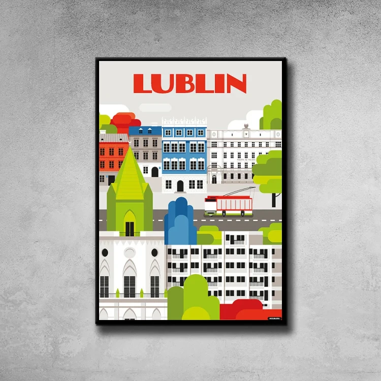 Plakat Lublin tło ściana szary beton