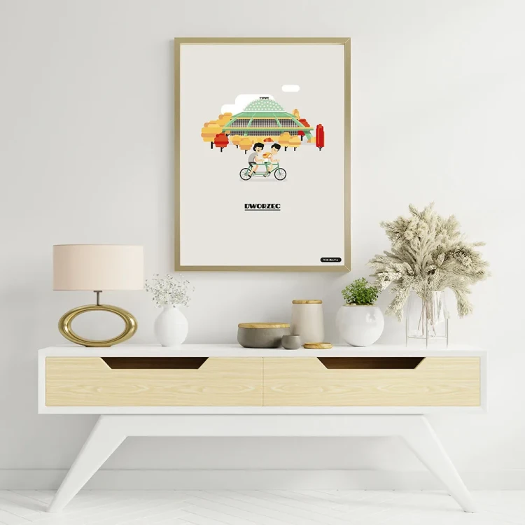Plakat Dworzec w Kielcach mockup
