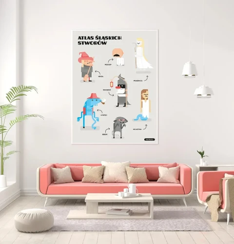 Plakat Atlas Śląskich Stworów mockup