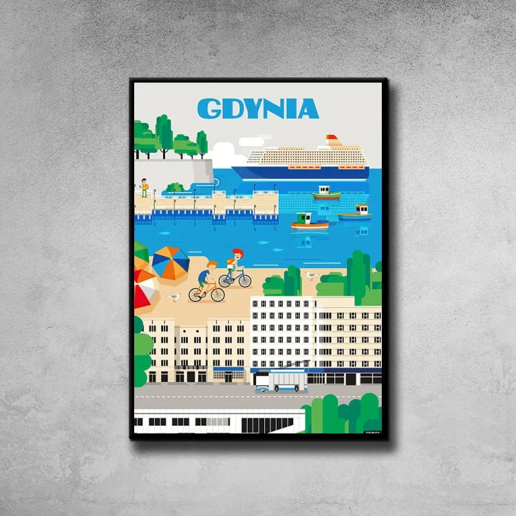 Plakat Gdynia tło ściana szary beton