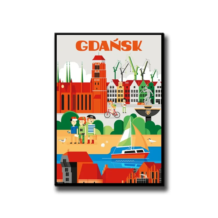 Plakat Gdańsk białe tło