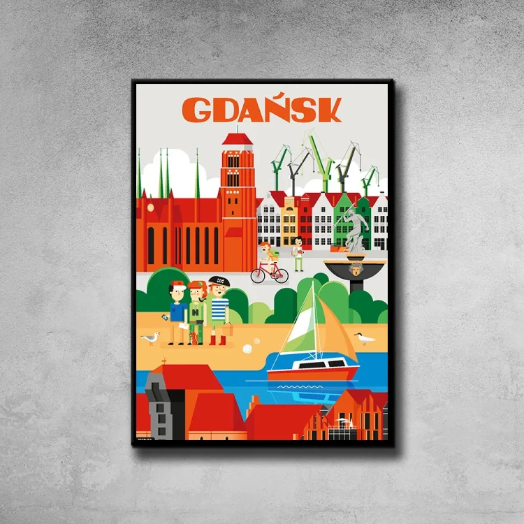 Plakat Gdańsk tło ściana szary beton
