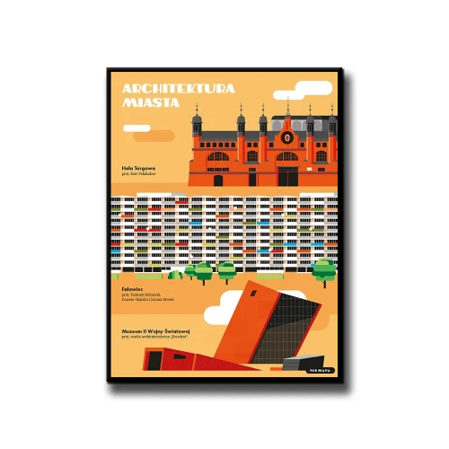 Plakat Architektura Miasta Gdańsk białe tło