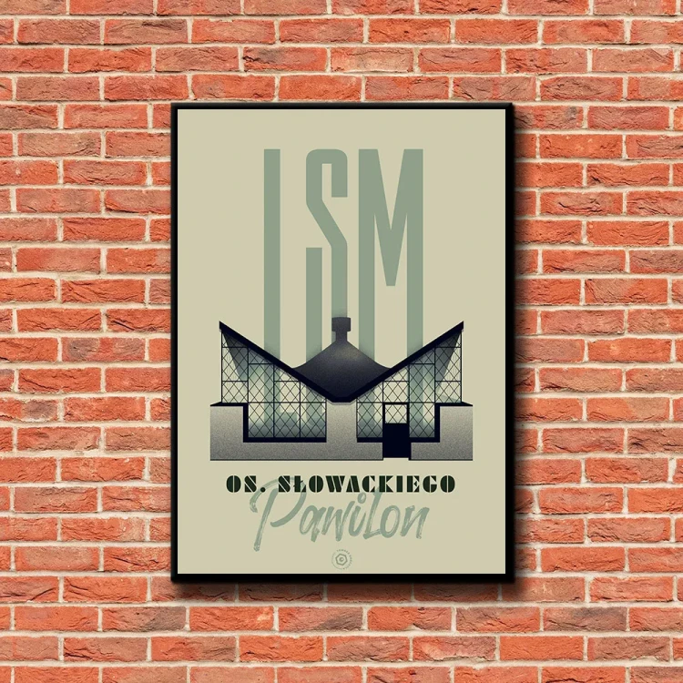 Plakat Pawilon tło ściana czerwone cegły