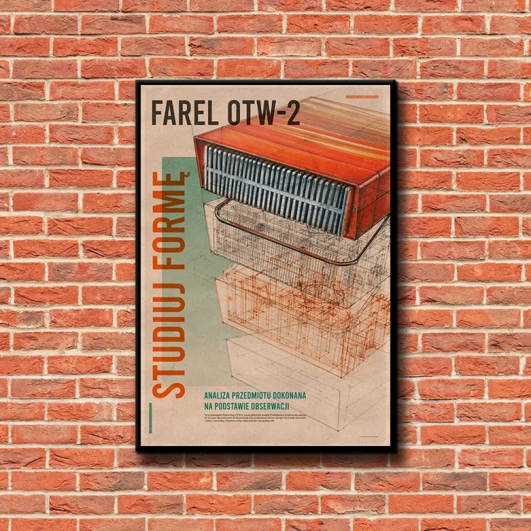 Plakat FAREL OTW2 tło ściana czerwone cegły