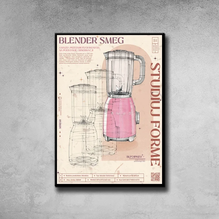 Plakat Blender SMAG tło ściana szary beton