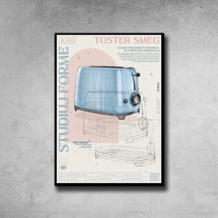 Plakat Toster SMAG tło ściana szary beton