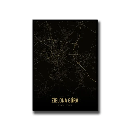 Plakat Zielona Góra amber night białe tło