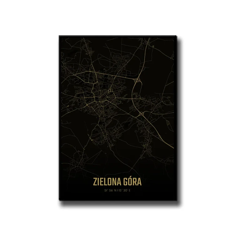 Plakat Zielona Góra amber night białe tło