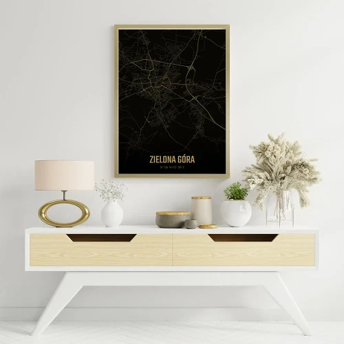 Plakat Zielona Góra amber night mockup