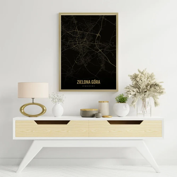 Plakat Zielona Góra amber night mockup