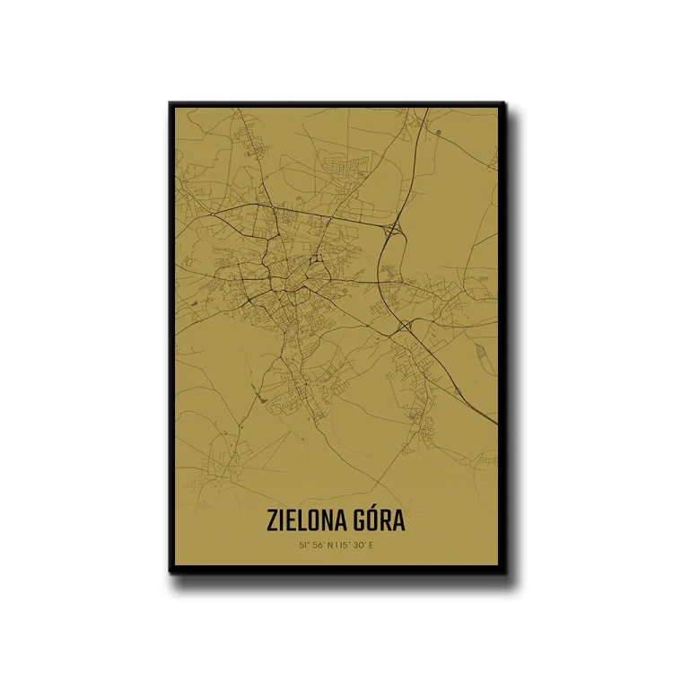 Plakat Zielona Góra amber białe tło
