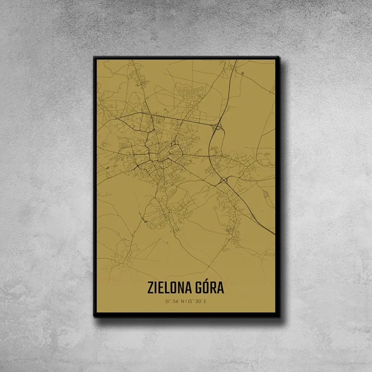 Plakat Zielona Góra amber tło ściana szary beton