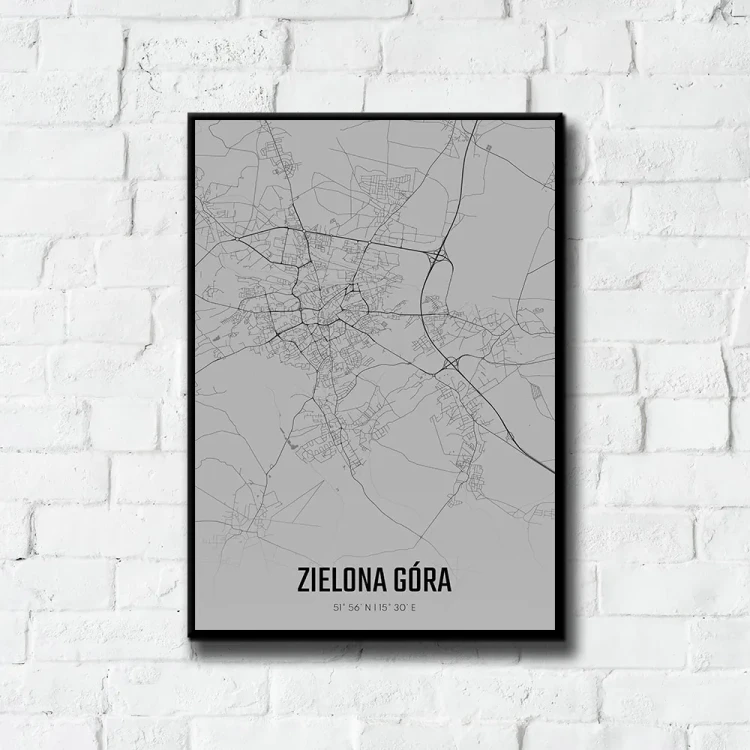 Plakat Zielona Góra fog tło ściana białe cegły