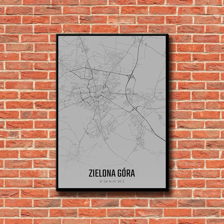 Plakat Zielona Góra fog tło ściana czerwone cegły
