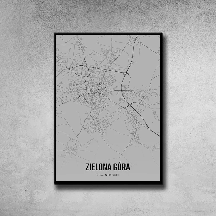 Plakat Zielona Góra fog tło ściana szary beton