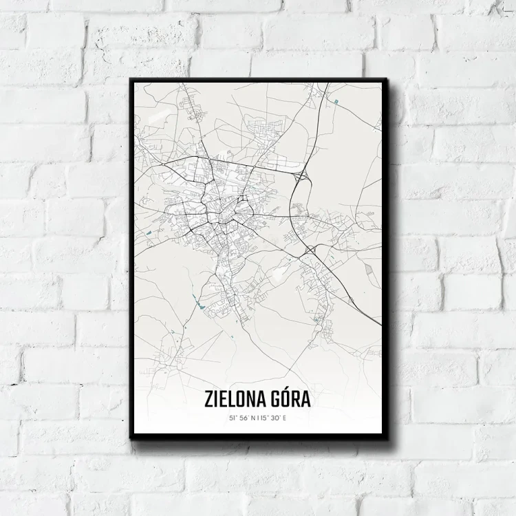 Plakat Zielona Góra day tło ściana białe cegły