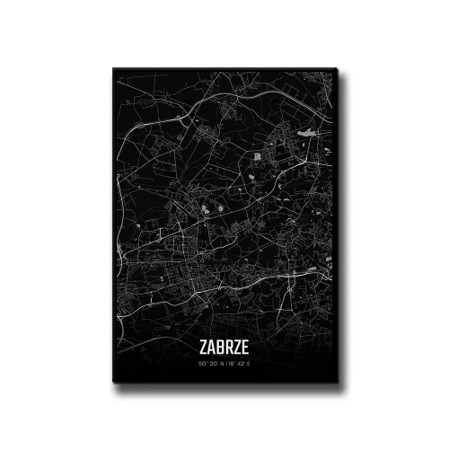 Plakat Zabrze night białe tło