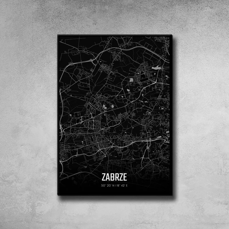 Plakat Zabrze night tło ściana szary beton