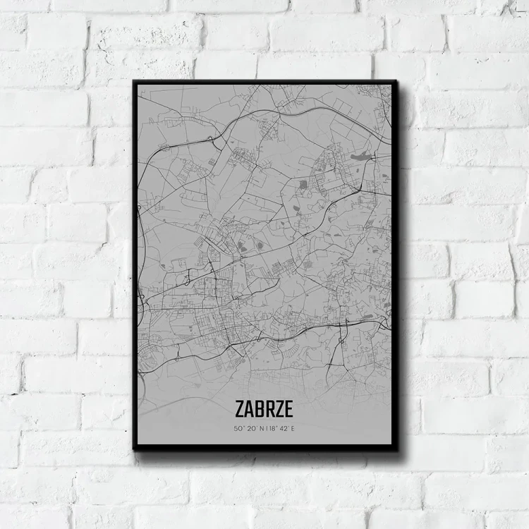 Plakat Zabrze fog tło ściana białe cegły