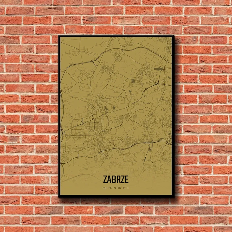 Plakat Zabrze amber tło ściana czerwone cegły