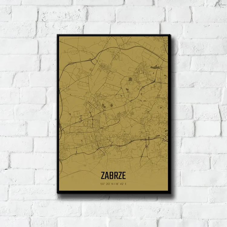 Plakat Zabrze amber tło ściana białe cegły