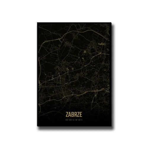Plakat Zabrze amber night białe tło