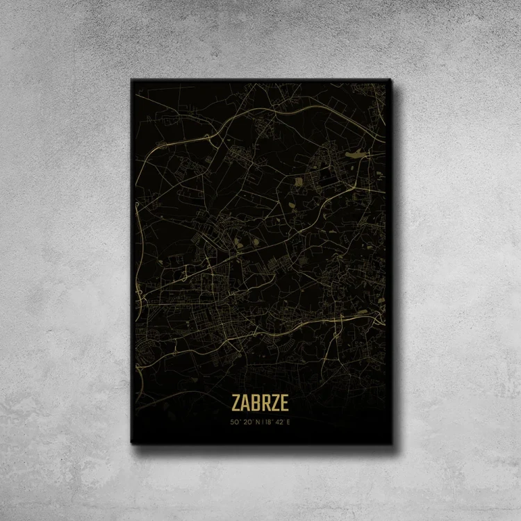 Plakat Zabrze amber night tło ściana szary beton